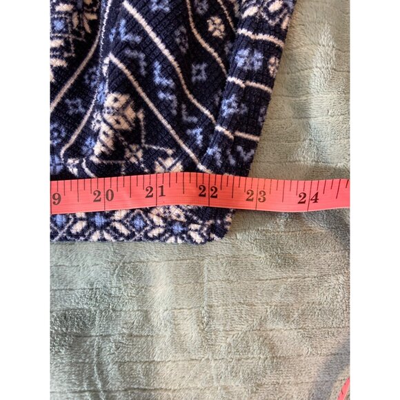 Nautica Womens L Pajama Set Navy White Winter Button Henley Top Drawstring Pants - Picture 7 of 11